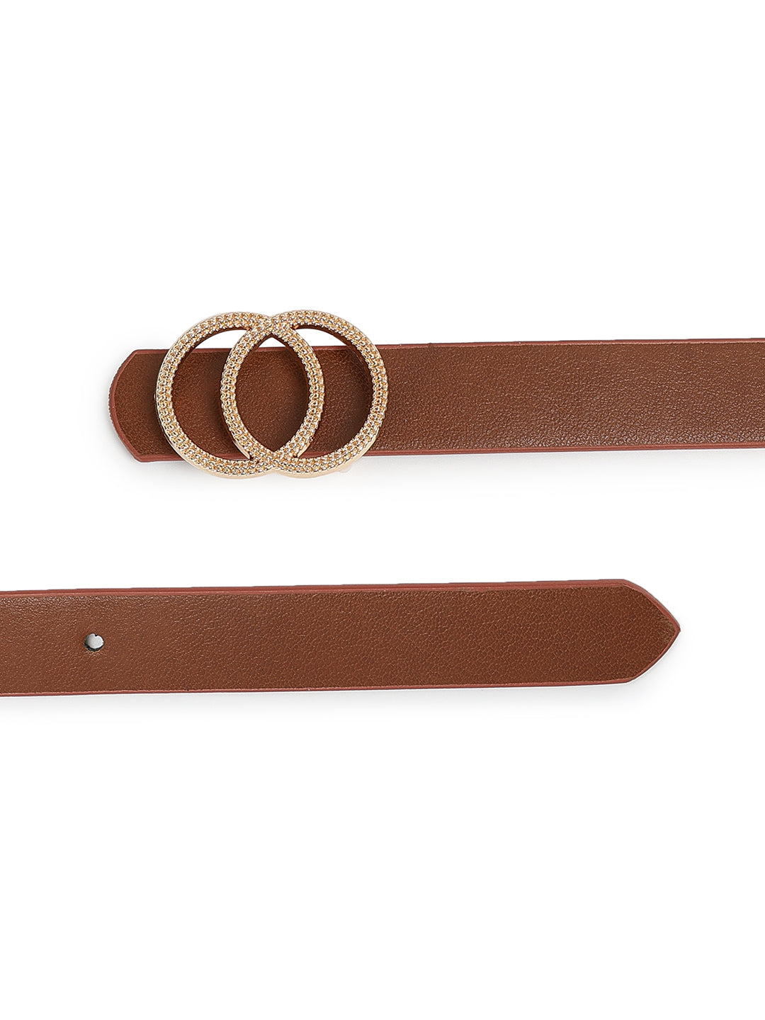 CRUSSET Women PU Embellished Belt With Push Pin ClosureQA5571