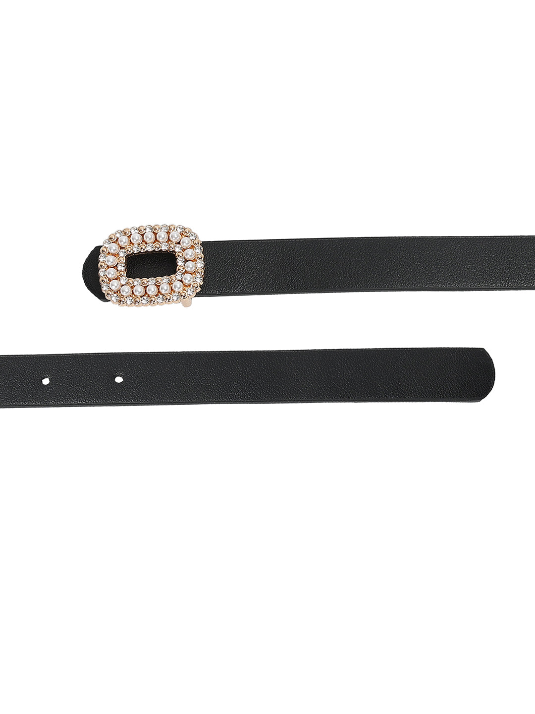 CRUSSET Women PU Embellished Belt With Push Pin ClosureQA5584