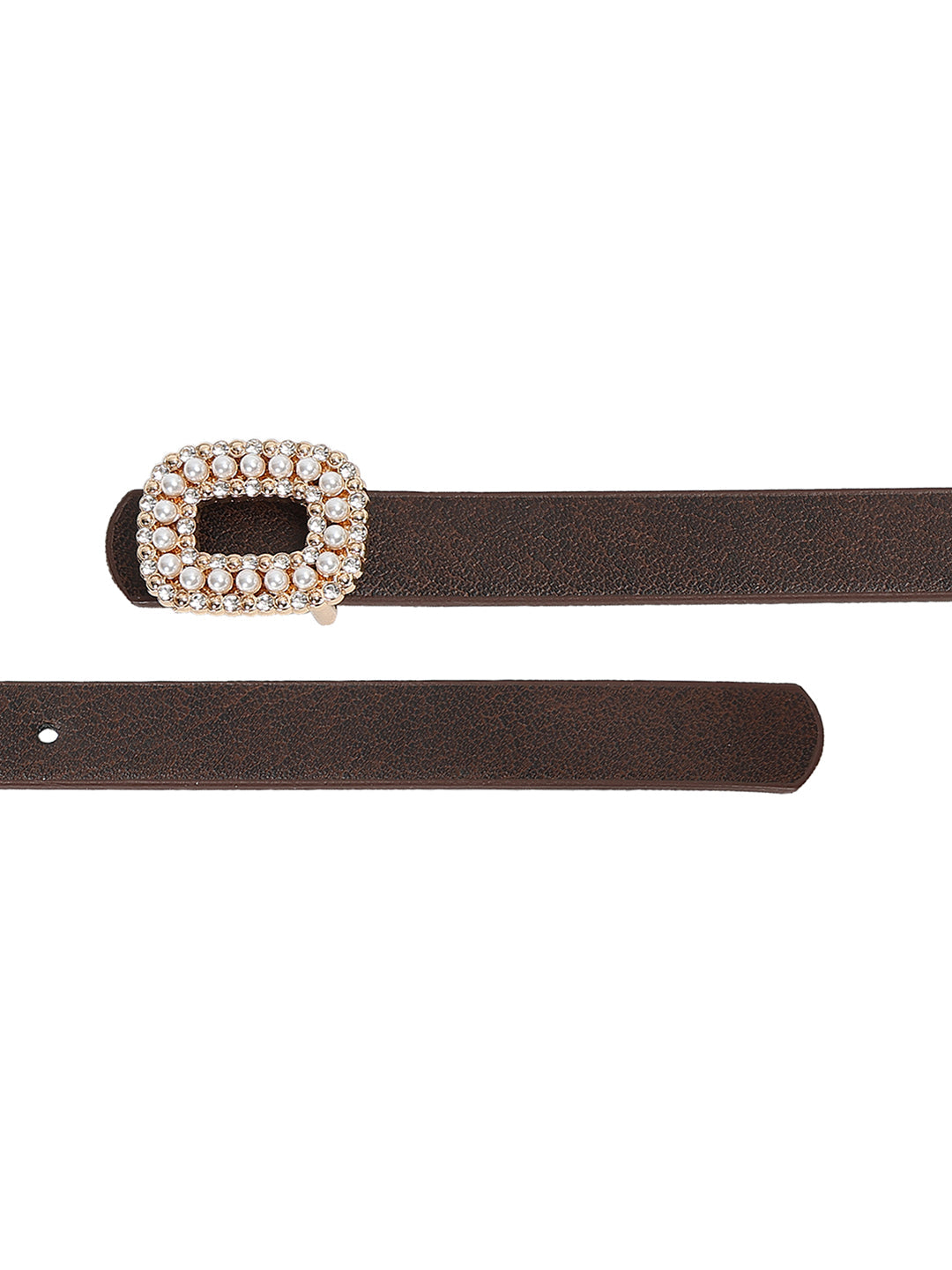 CRUSSET Women Textured PU Slim Belt QA5583