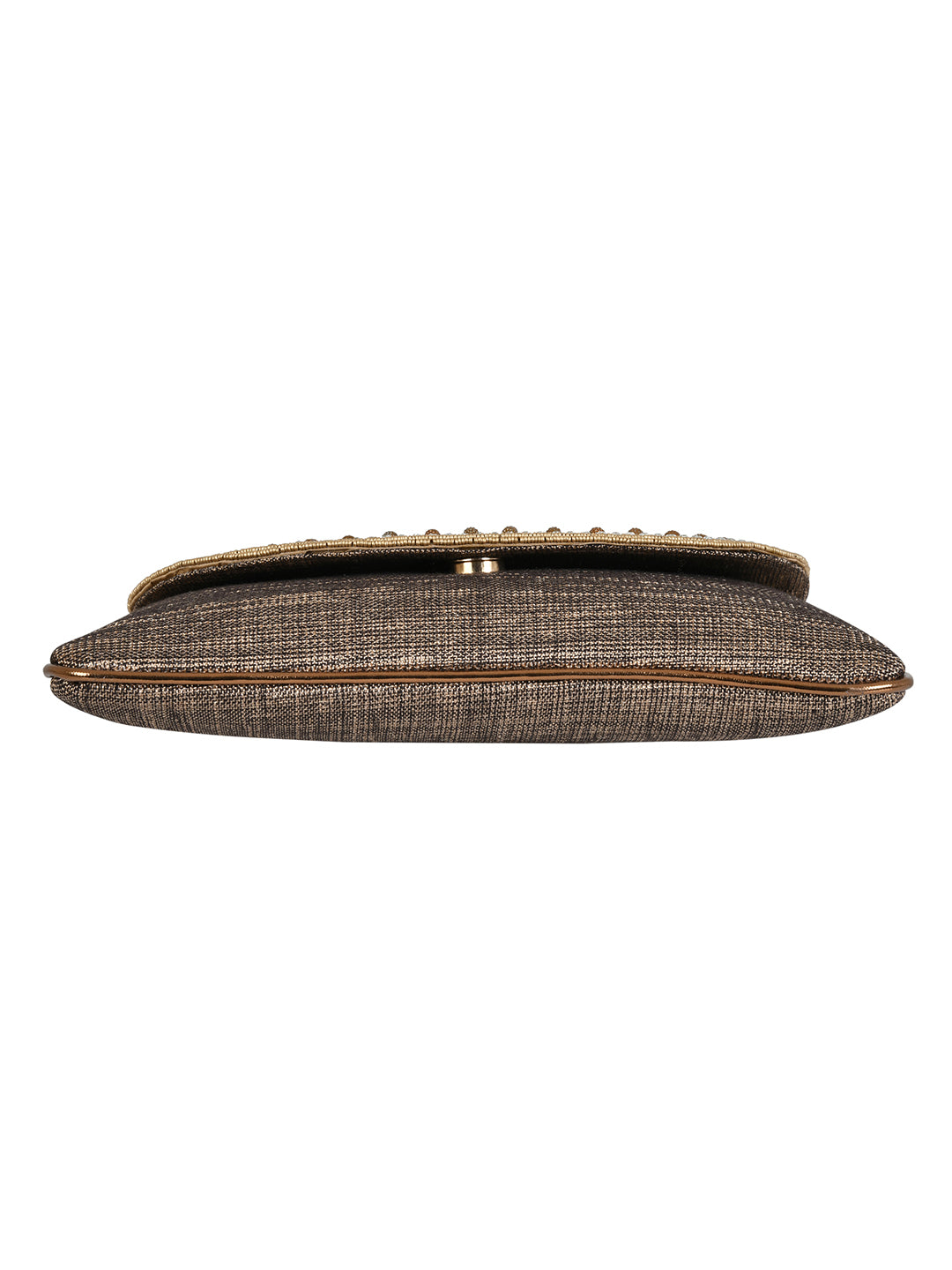 Brown Purse with Embellishments and Embroidery