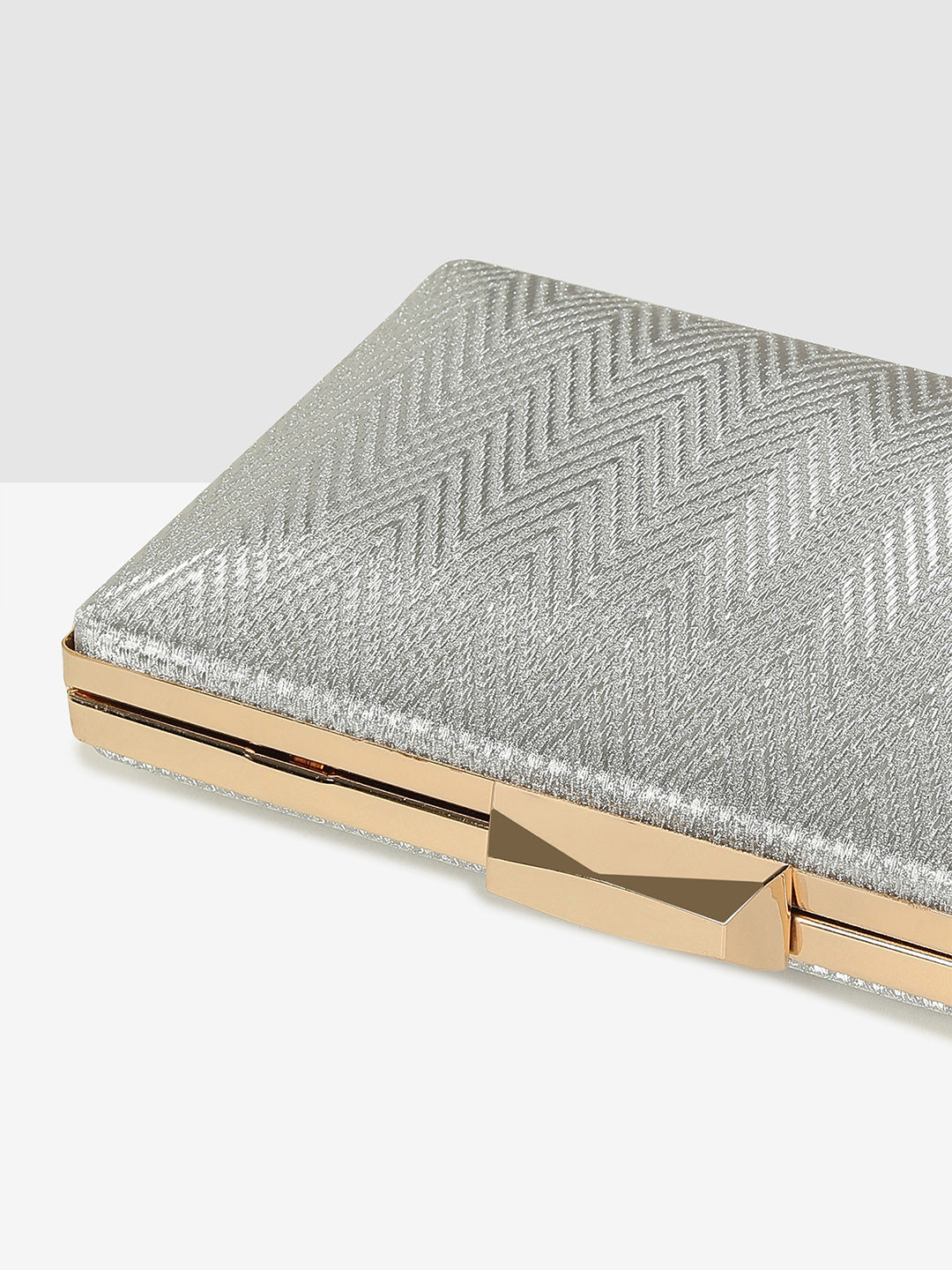 Silver Glitz Frame Clutch