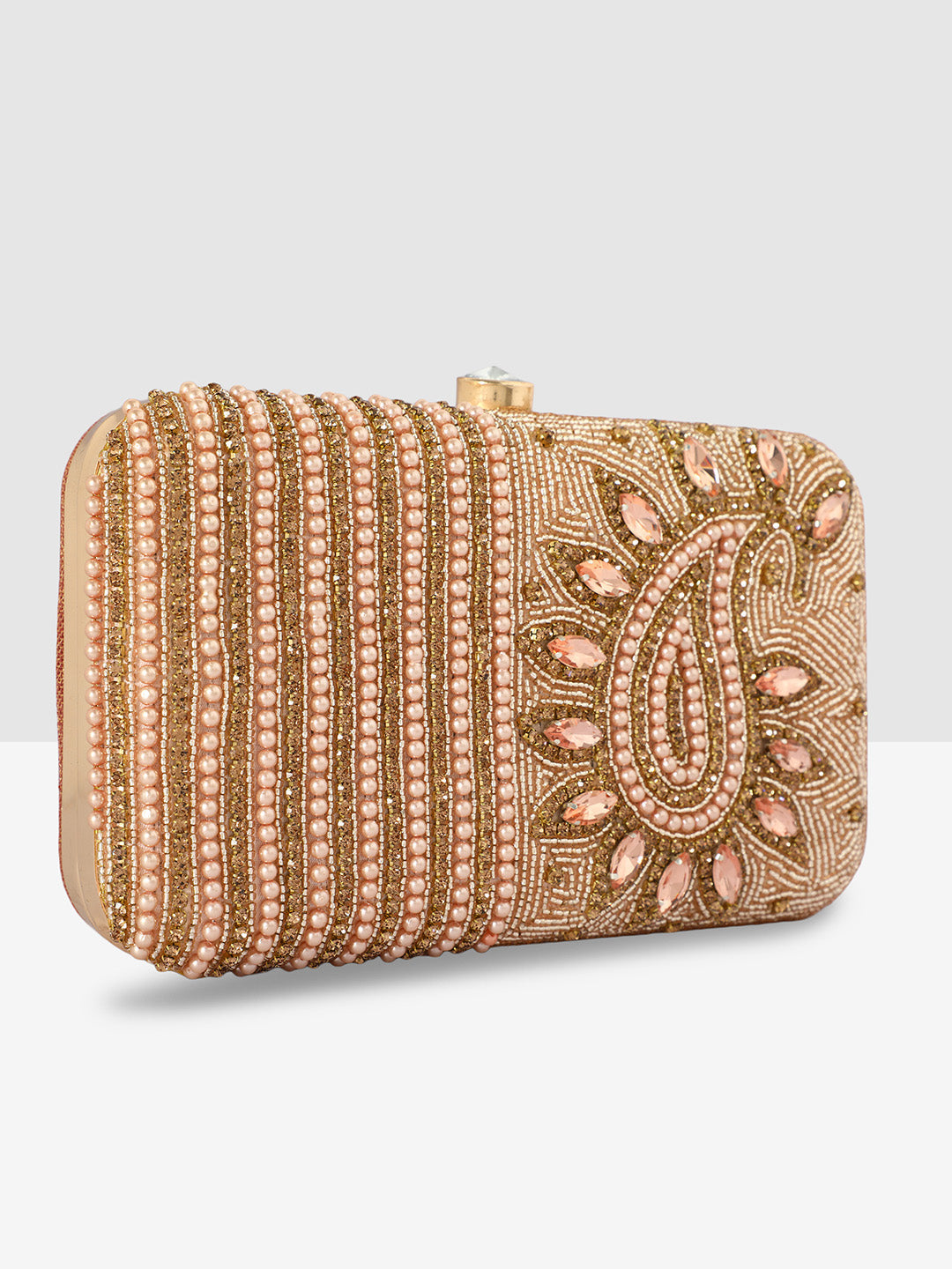Pink Purse with Embellishments and Embroidery