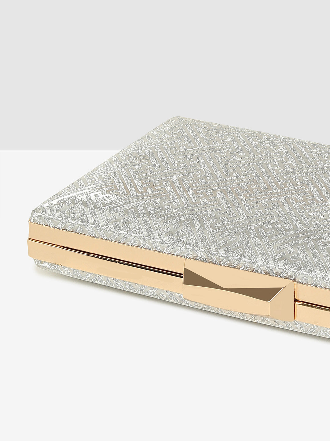 Silver Glam Frame Clutch