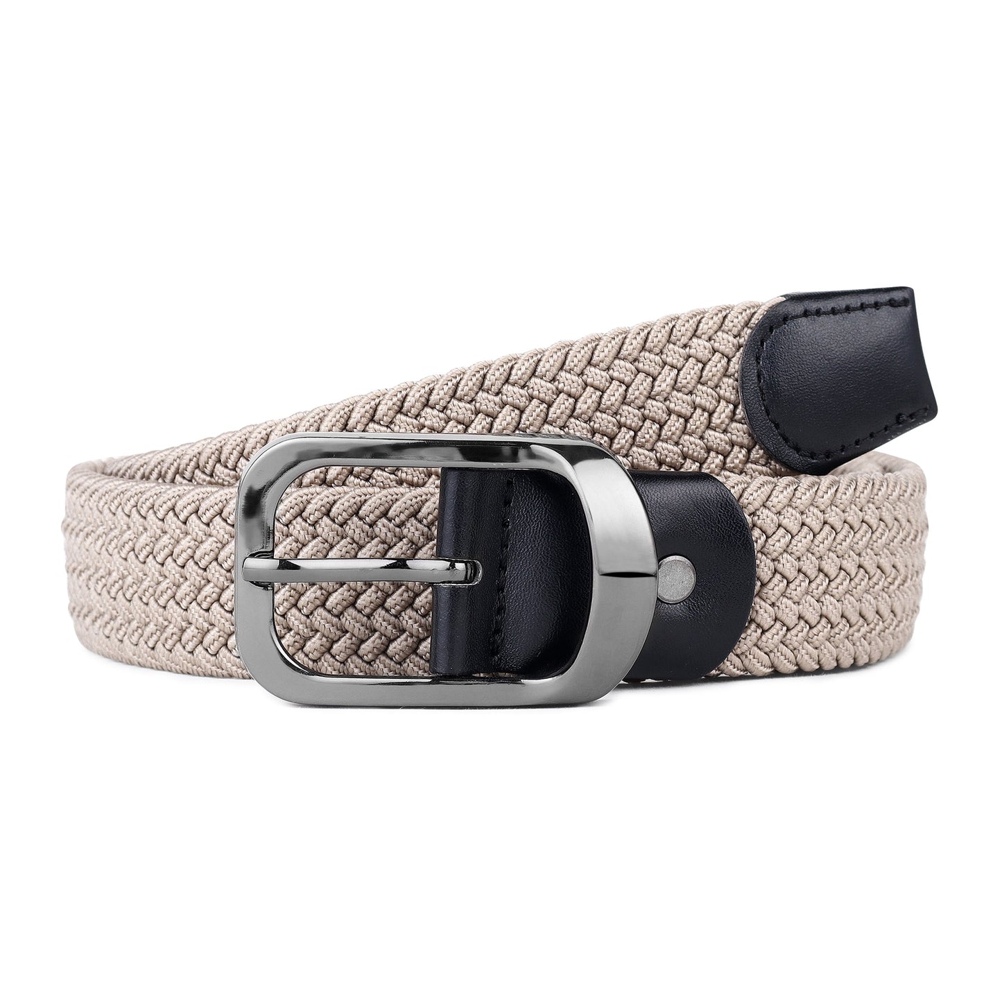 CRUSSET Unisex Cream Braided BeltCI5616