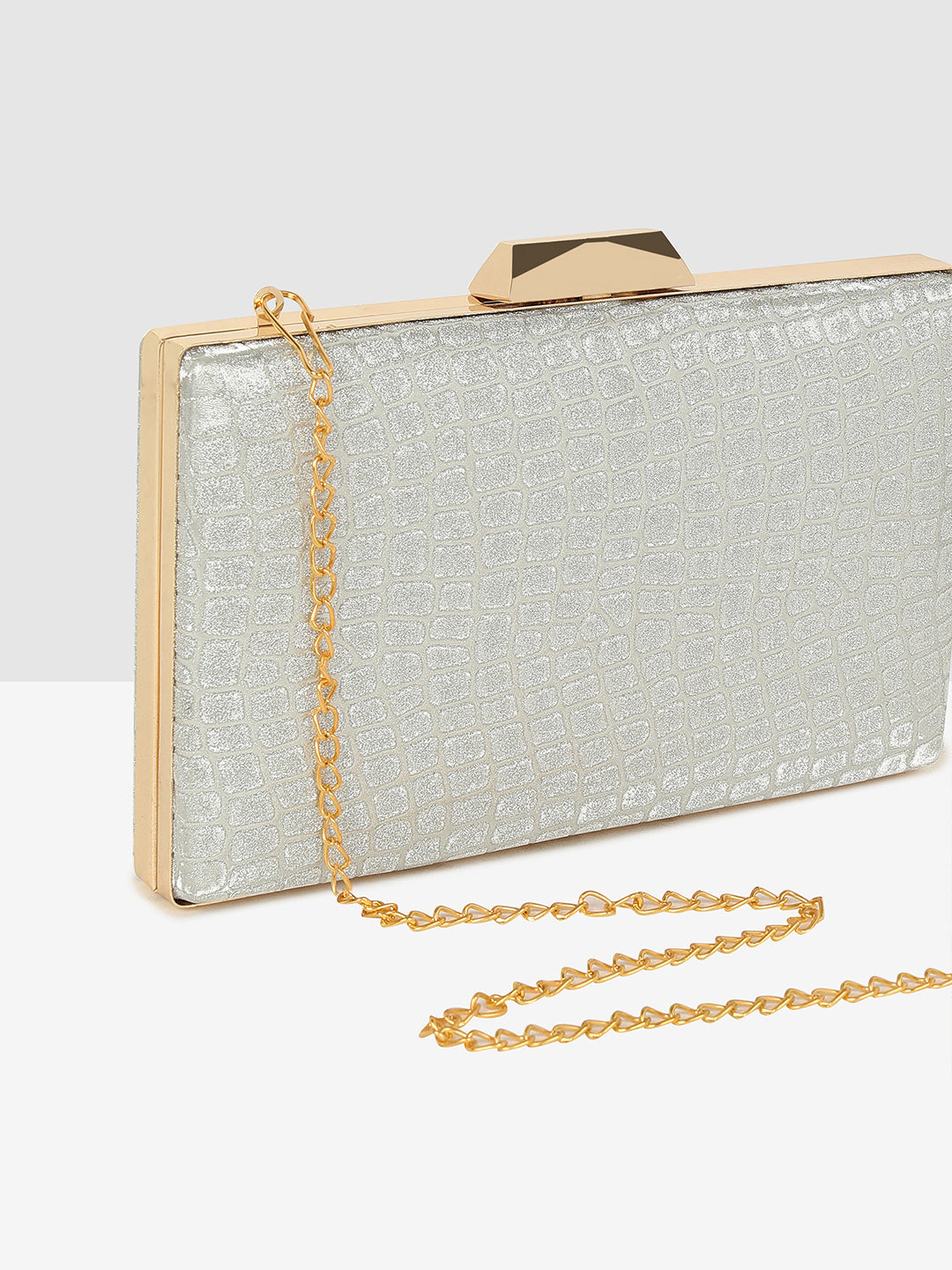 Ladies Silver Clutch