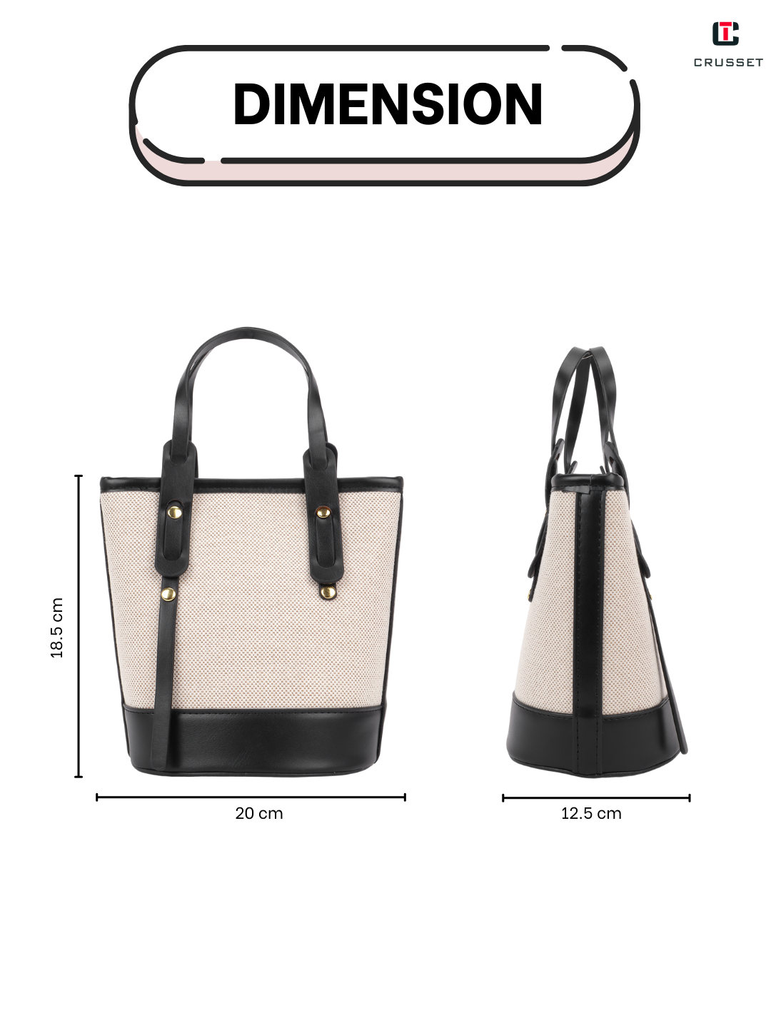 Crusset Ladies Shoulder Bag Stylish Handbag Structured Handheld Bag & Crossbody Bag CI20765
