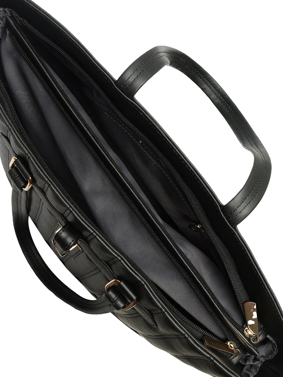 Crusset Womens Black Embossed Tote Bag Stylish Handbag & Shoulder Bag CH20772