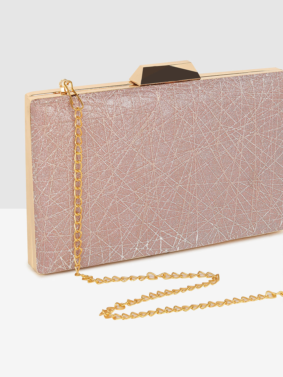 Pink Sparkle Frame Clutch