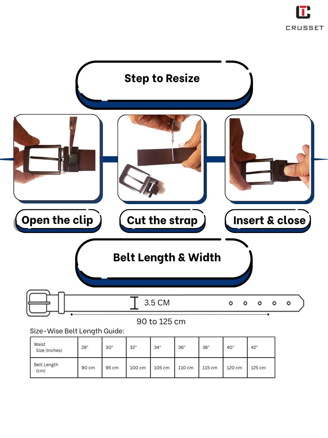 CRUSSET Men Leather Formal BeltYS5684