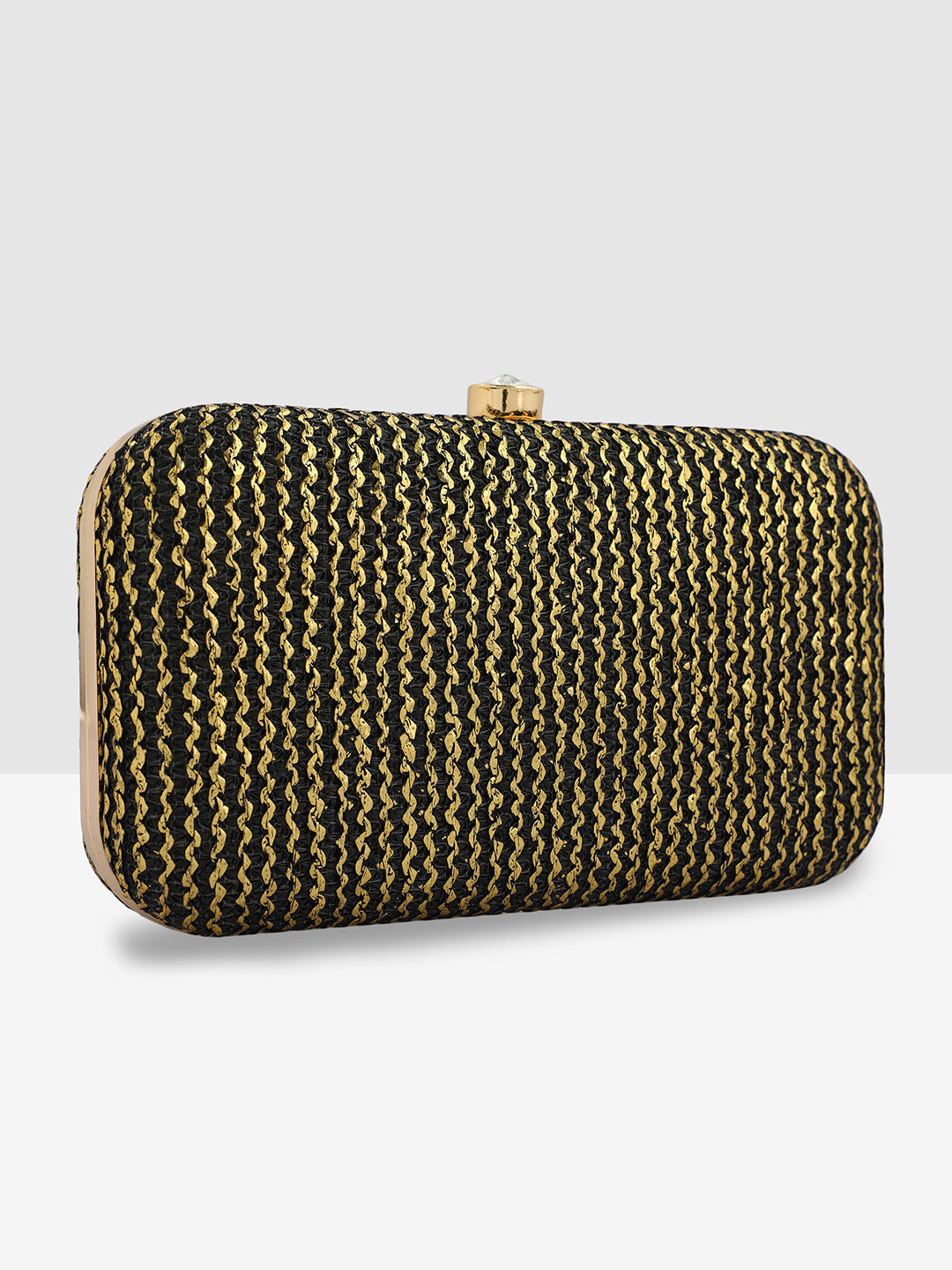 Black Purse with Embellishments and Embroidery