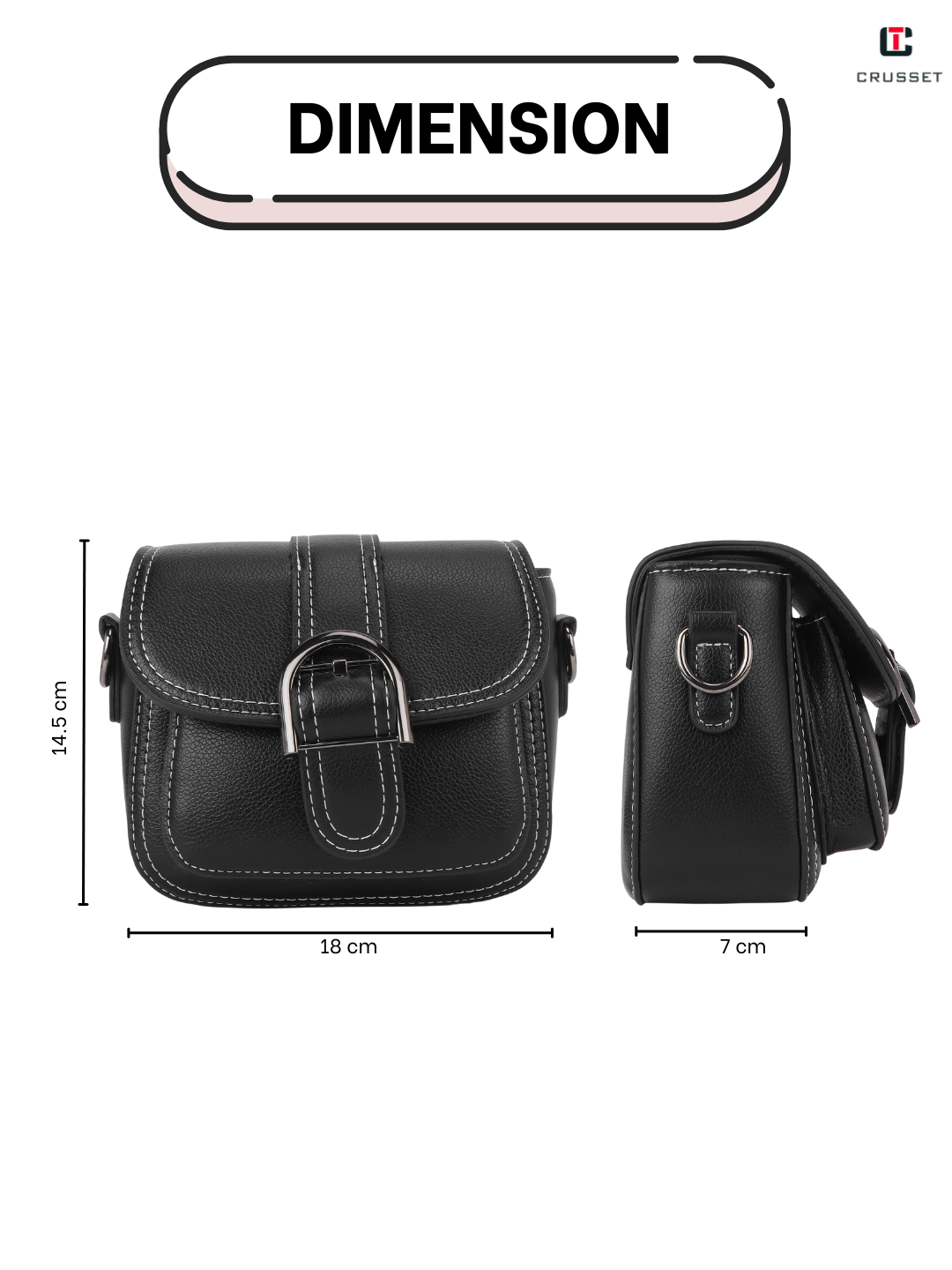 Crusset Ladies Shoulder Bag Stylish Handbag Structured Shoulder Bag Crossbody Bag CI20762