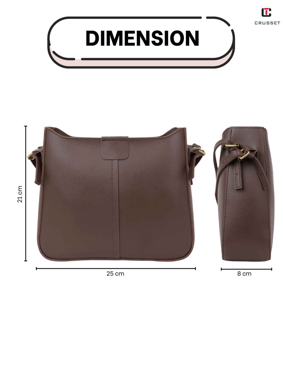 Crusset Ladies Shoulder Bag Stylish Handbag Structured Shoulder Bag Crossbody Bag CI20760