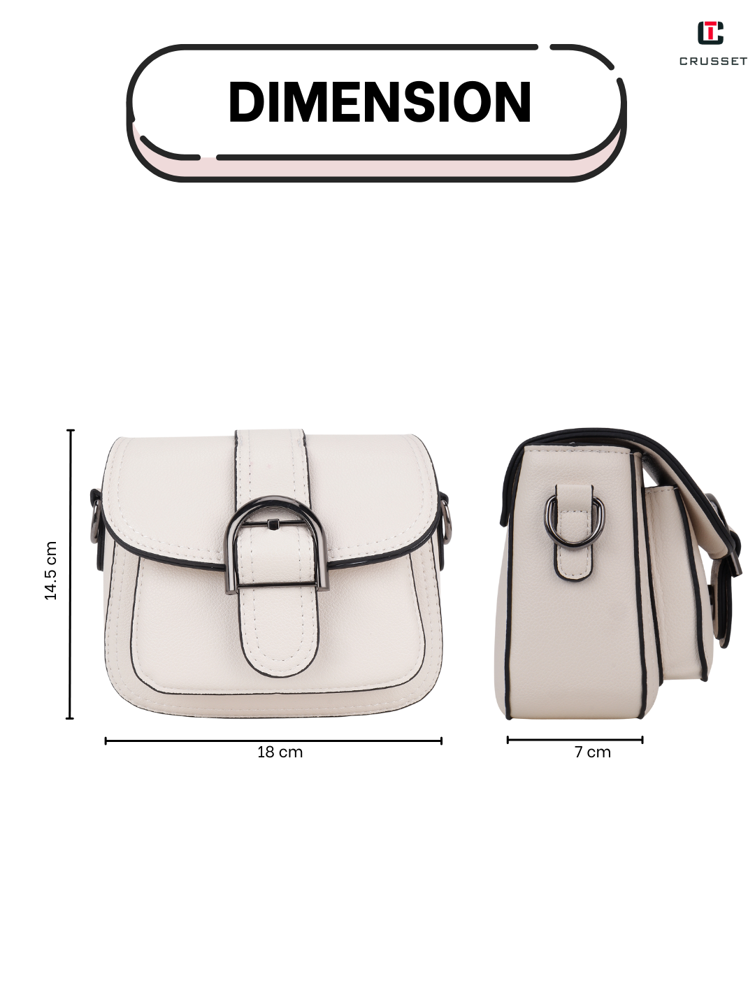 Crusset Ladies Shoulder Bag Stylish Handbag Structured Shoulder Bag Crossbody Bag CI20763