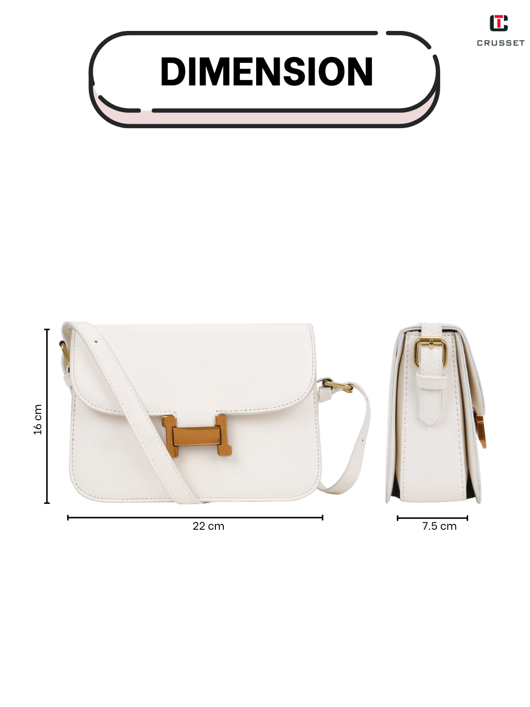 Crusset Ladies Shoulder Bag Stylish Handbag Structured Shoulder Bag Crossbody Bag CI20757
