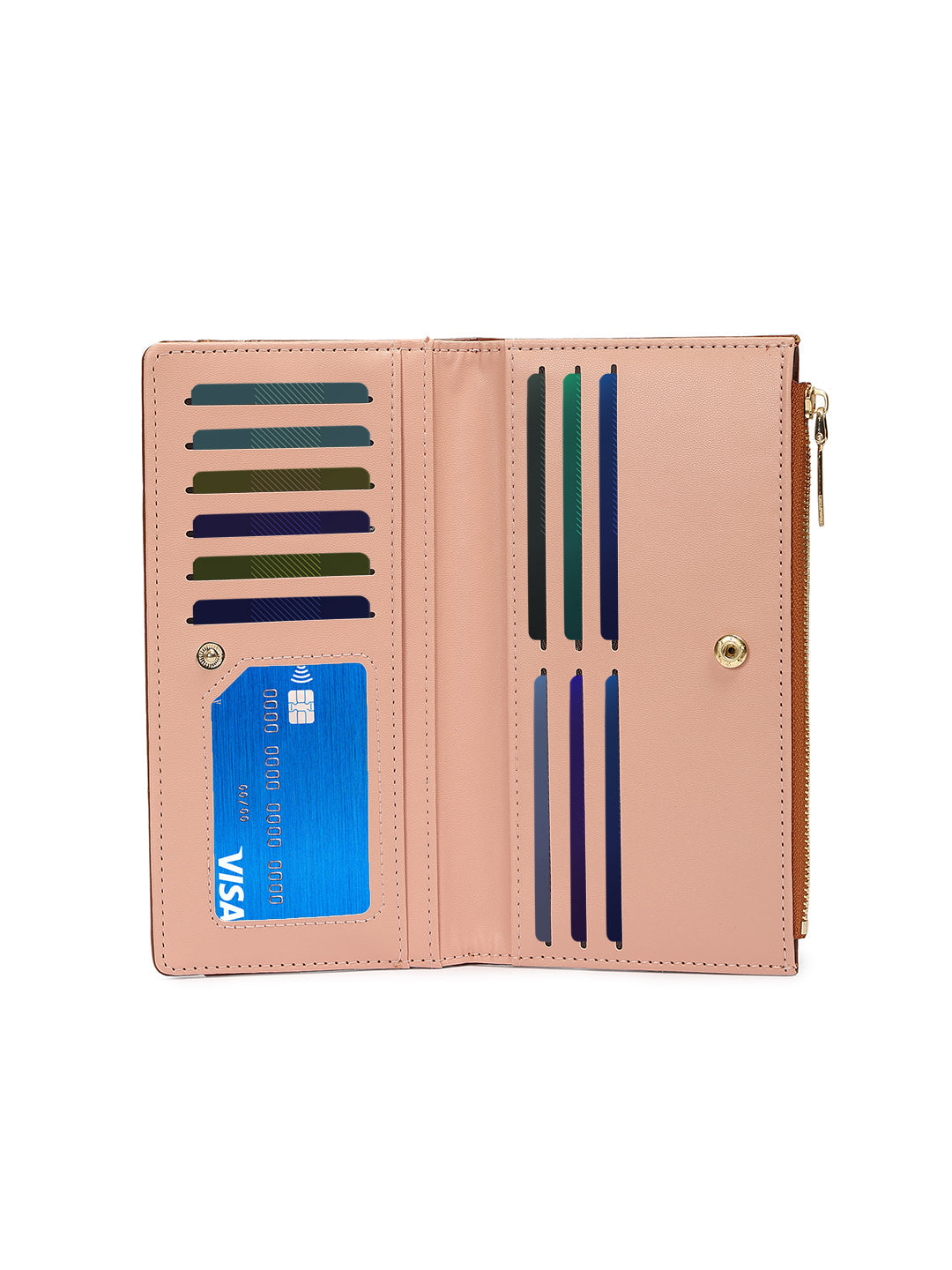 Crusset Wallet for Women – PU Ladies Purse with Button Closure | Large Two Fold Textured Women’s Wallet CW20759