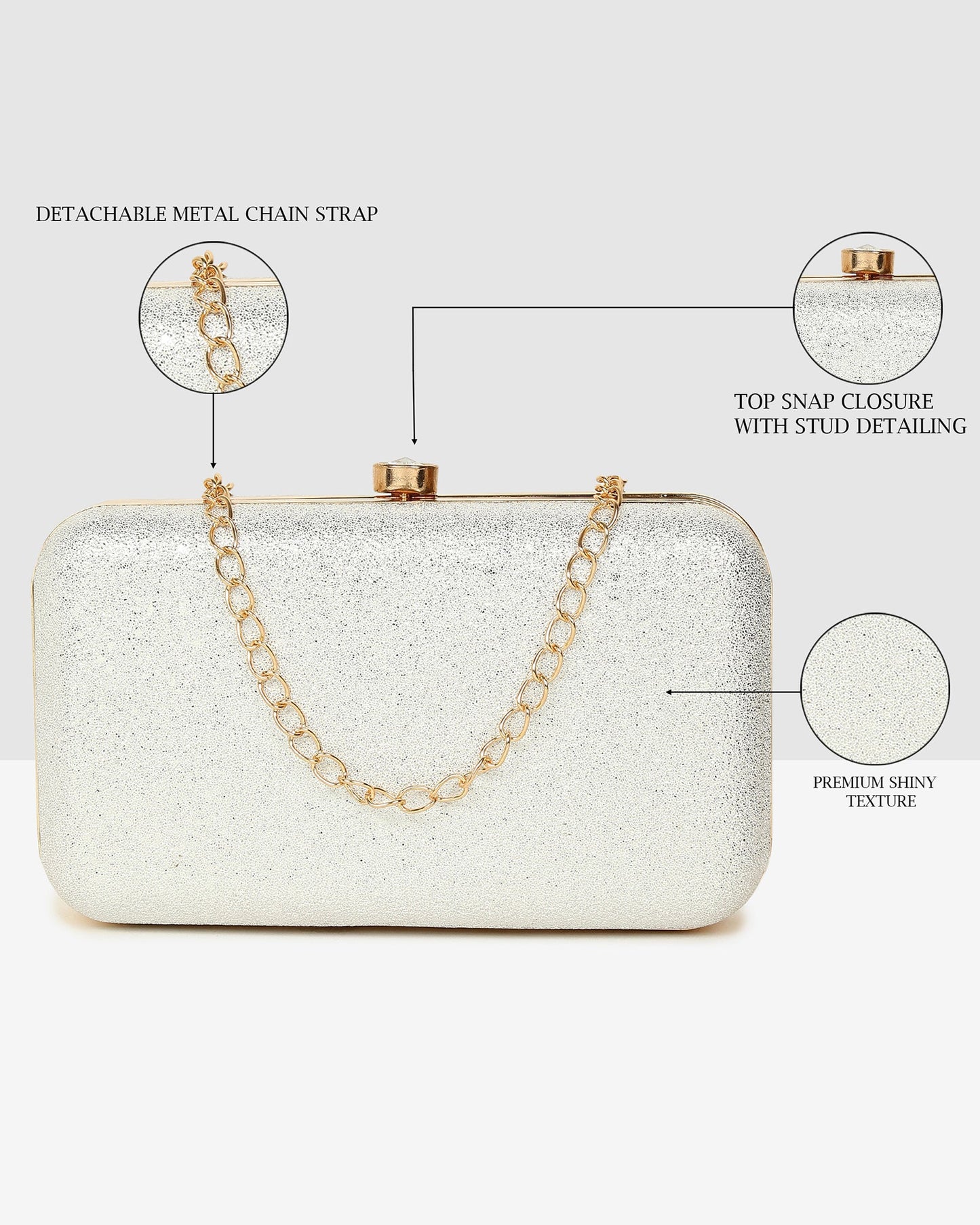 Evening Bling Box BagGold Elegant Evening Clutch