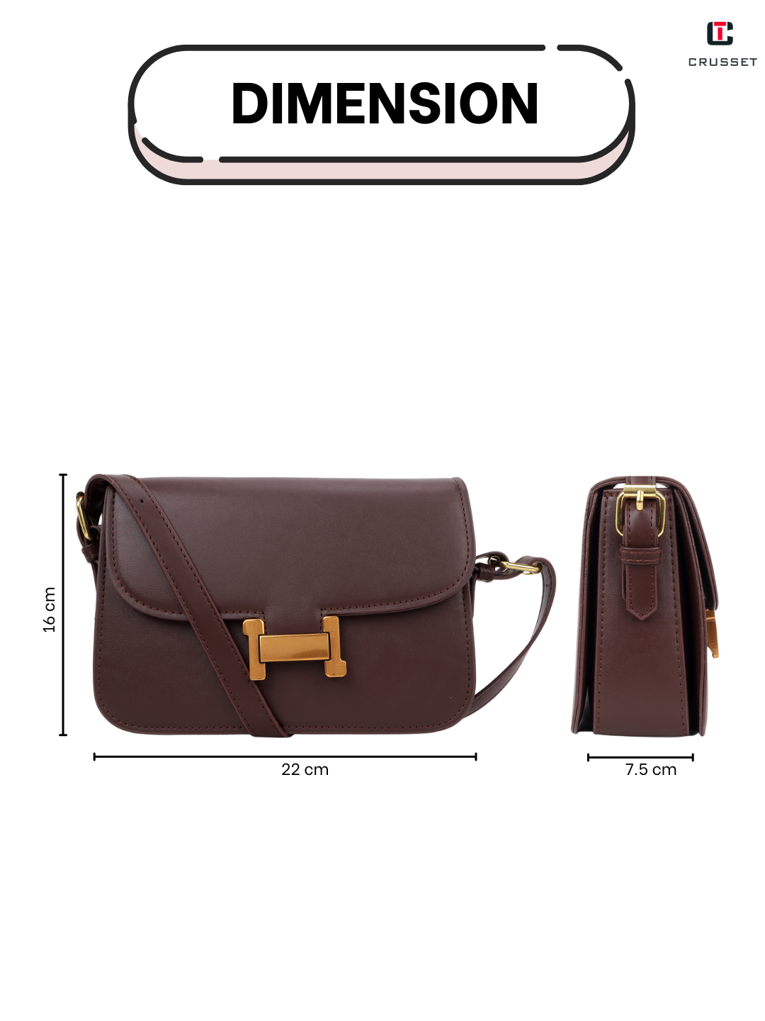 Crusset Ladies Shoulder Bag Stylish Handbag Structured Shoulder Bag Crossbody Bag CI20758