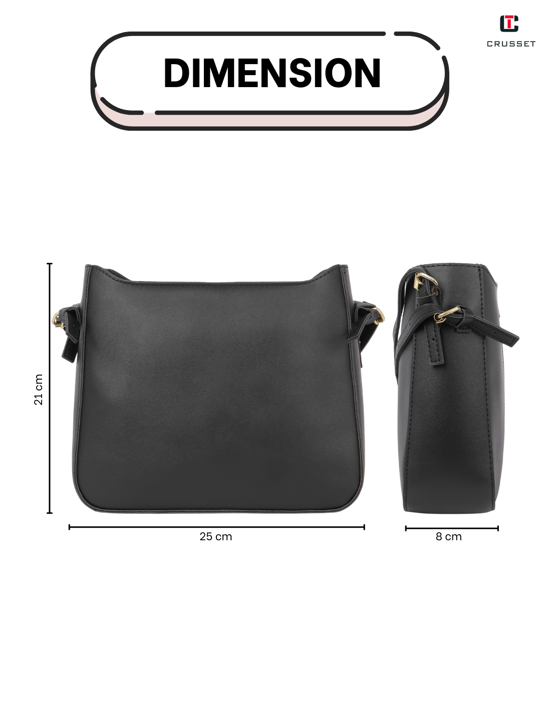 Crusset Ladies Shoulder Bag Stylish Handbag Structured Shoulder Bag Crossbody Bag CI20759