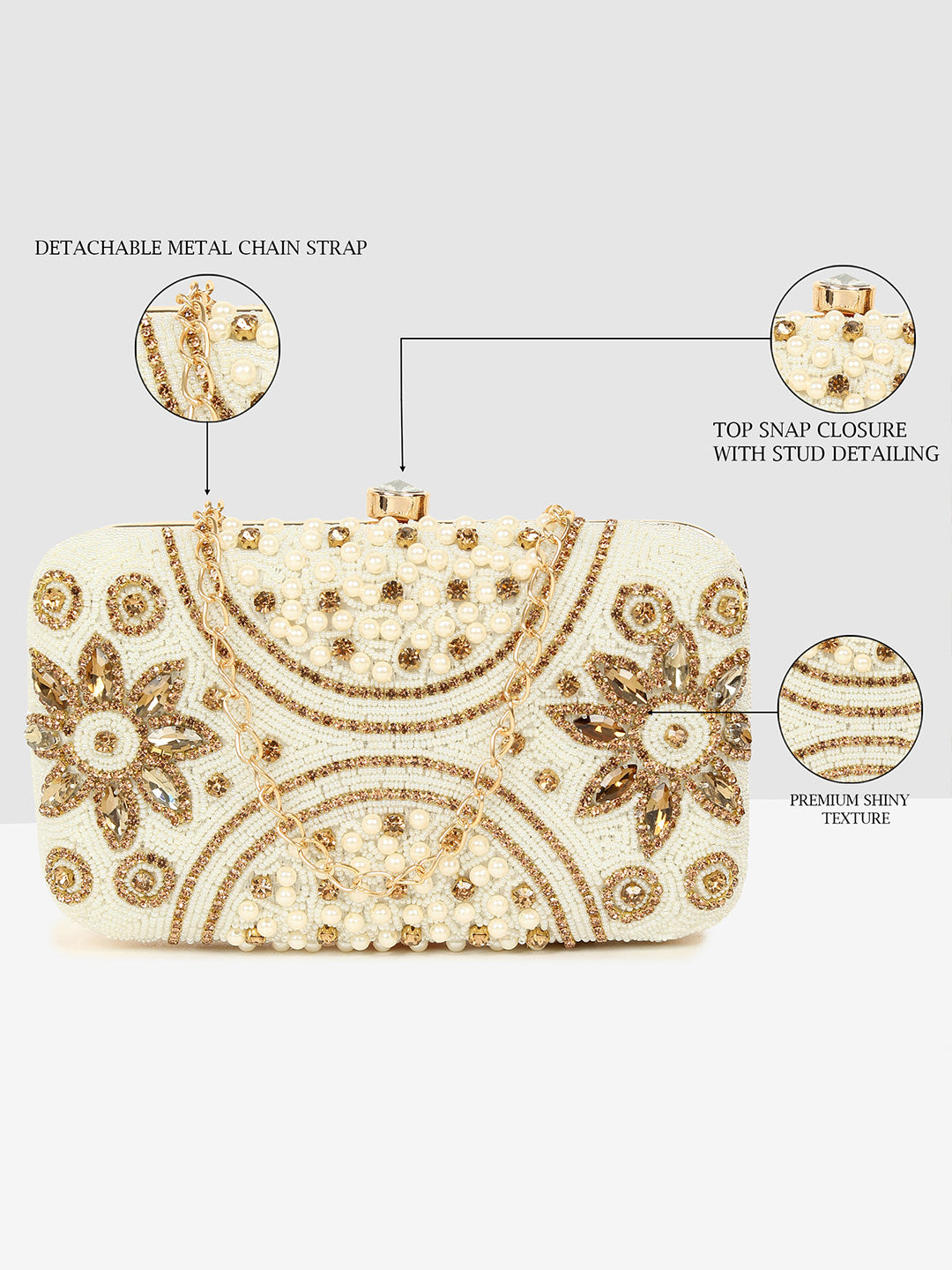 Floral Elegance Embellished Clutch