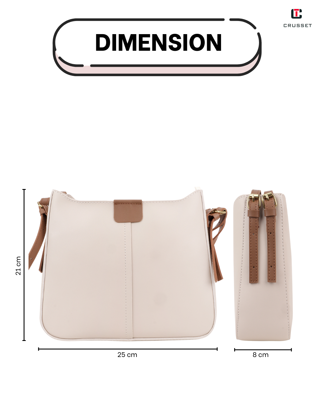 Crusset Ladies Shoulder Bag Stylish Handbag Structured Shoulder Bag Crossbody Bag CI20761