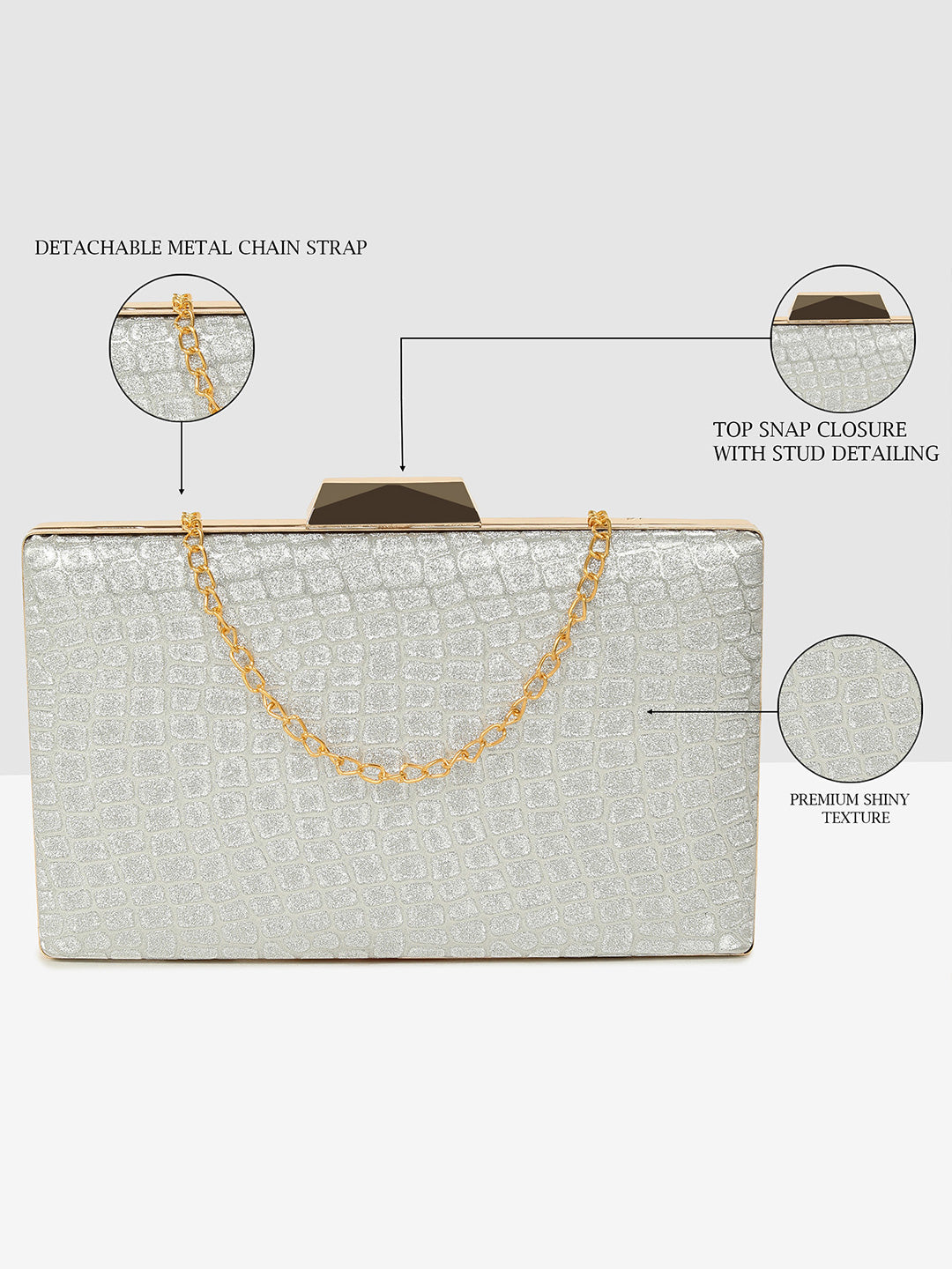 Ladies Silver Clutch