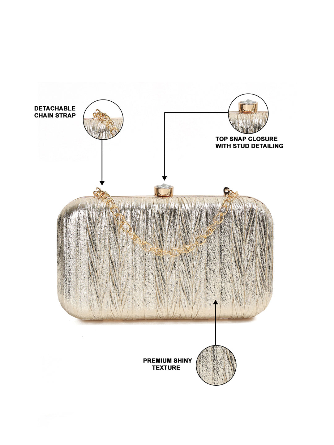 Crusset Embellished Box Clutch With Shoulder StrapCL20777