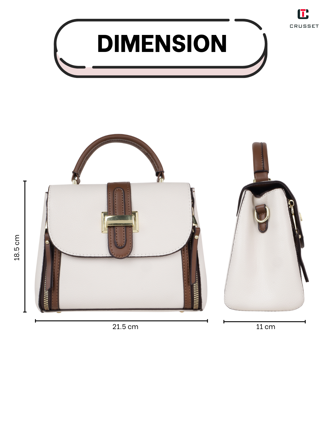 Crusset Ladies Shoulder Bag Stylish Handbag Structured Handheld Bag Crossbody Bag CI20754