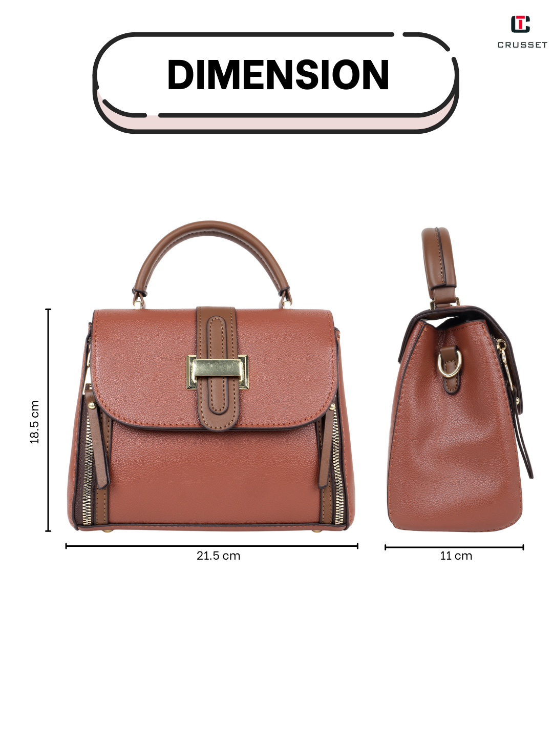 Crusset Ladies Shoulder Bag Stylish Handbag Structured Handheld Bag & Crossbody Bag CI20755