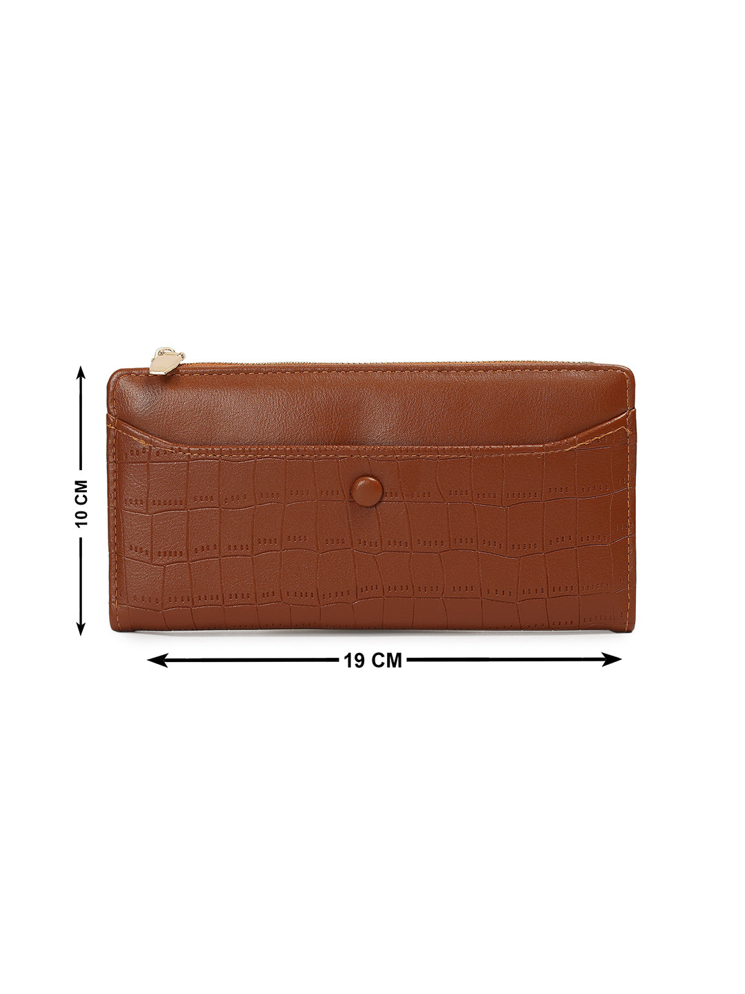 Crusset Wallet for Women – Faux Leather Ladies Purse with Button Closure | Large Two Fold Textured Women’s Wallet CW20757