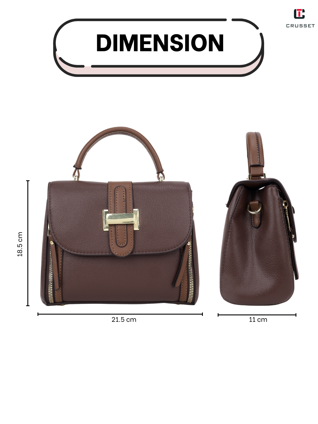 Crusset Ladies Shoulder Bag Stylish Handbag Structured Handheld Bag Crossbody Bag CI20753