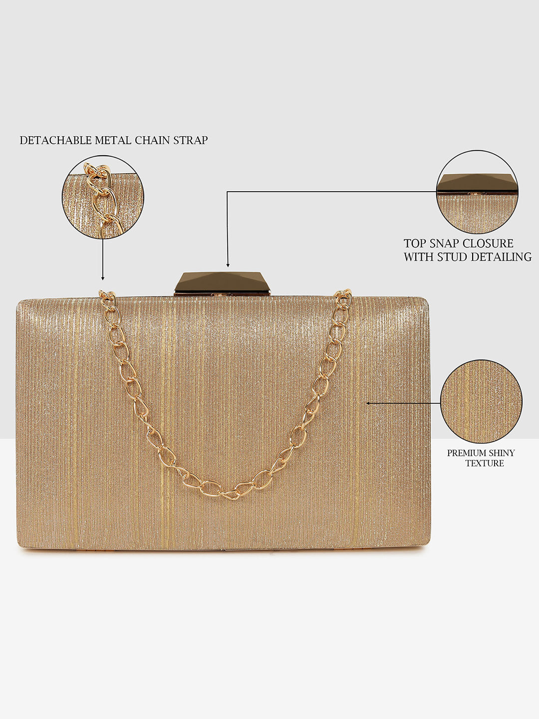 Radiant Gold Elegance Clutch