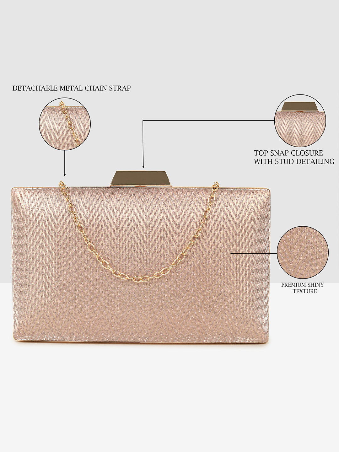 Ladies Silver Sparkle Frame Clutch