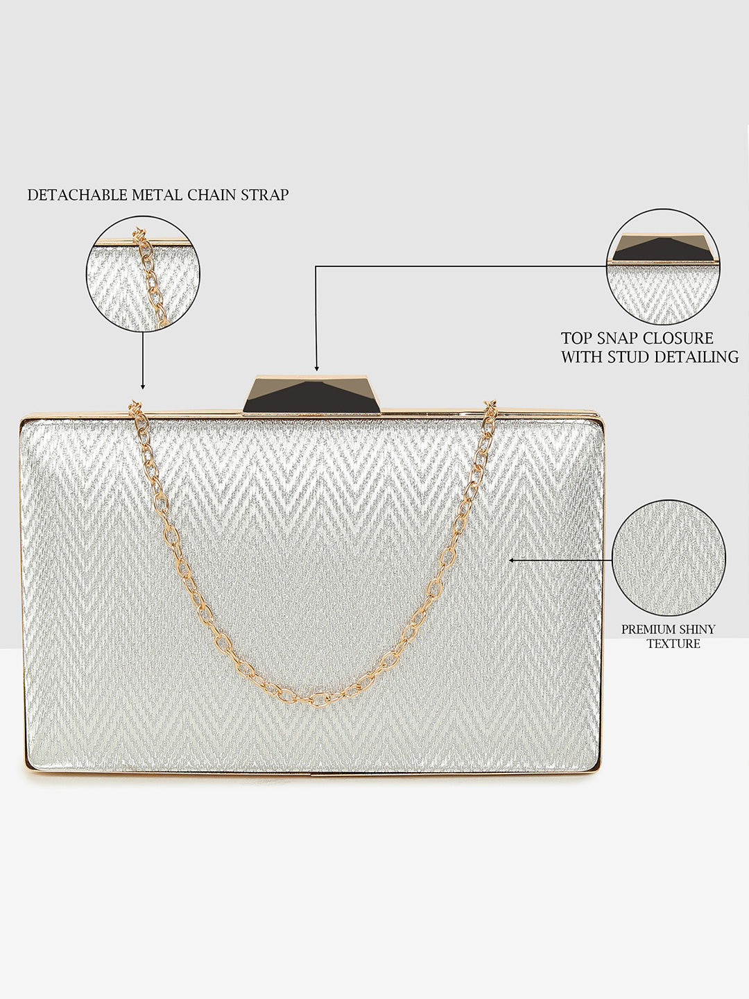 Silver Glitz Frame Clutch