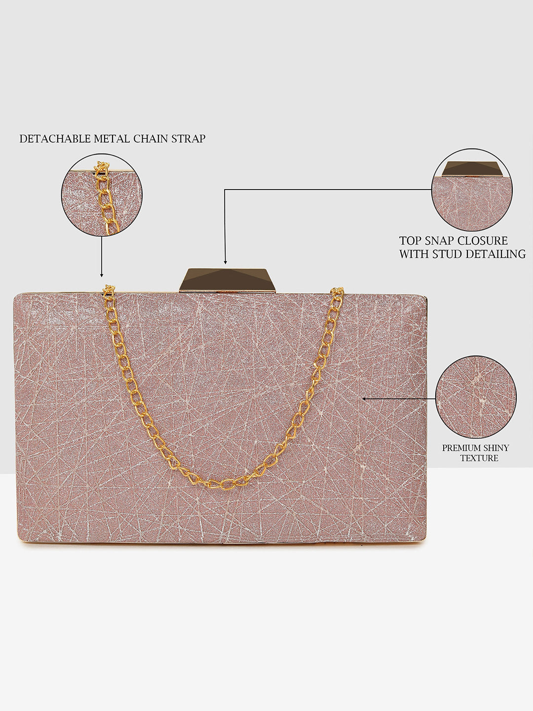 Pink Sparkle Frame Clutch