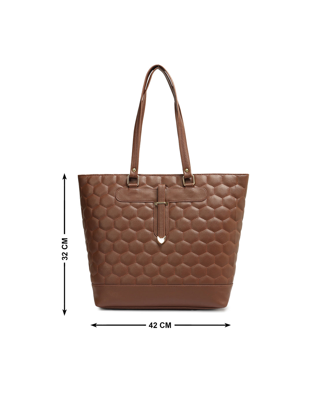 Crusset Womens Brown Embossed Tote Bag Stylish Handbag & Shoulder Bag CH20773