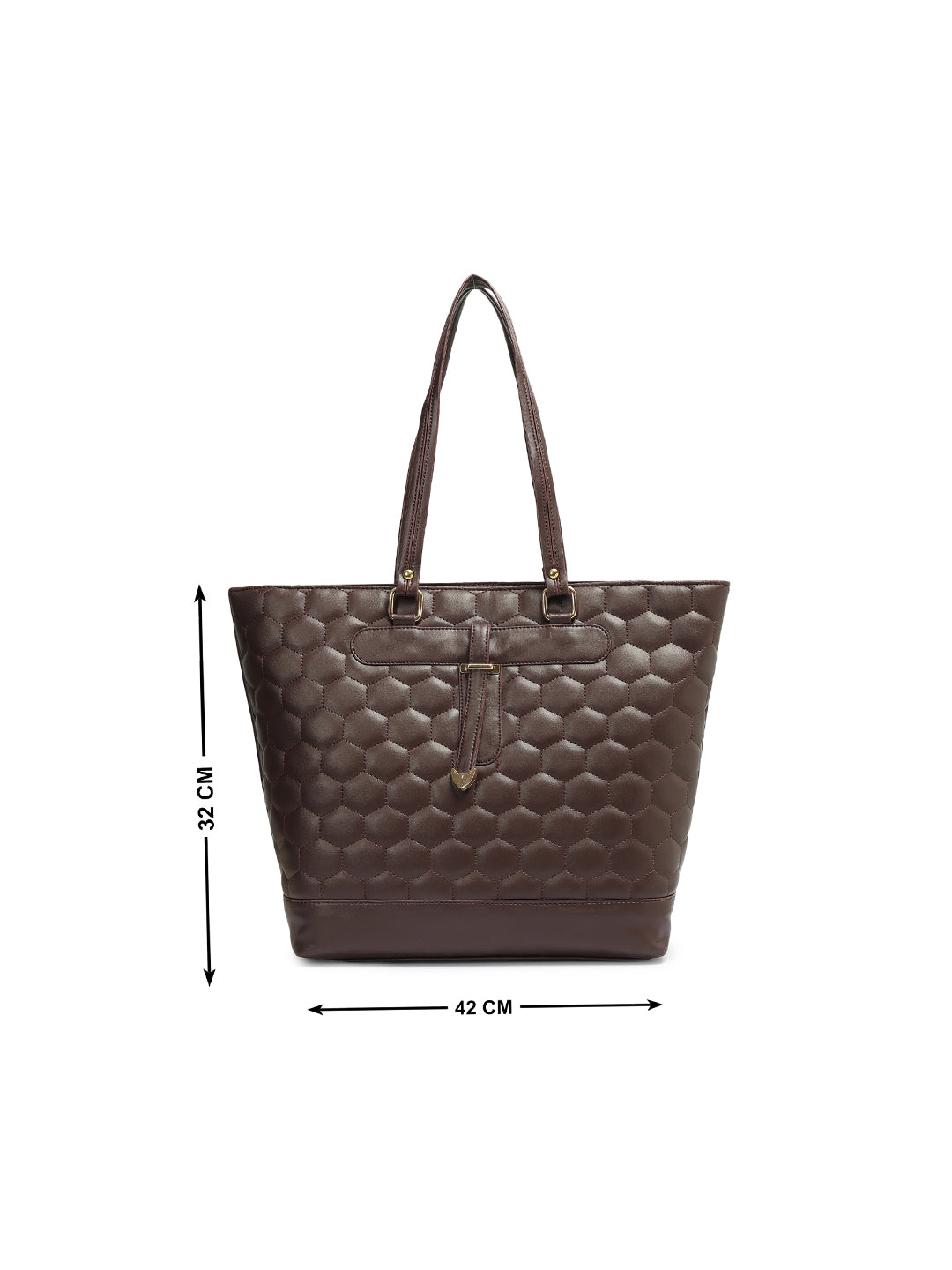 Crusset Womens Coffe Brown Embossed Tote Bag Stylish Handbag & Shoulder Bag CH20774
