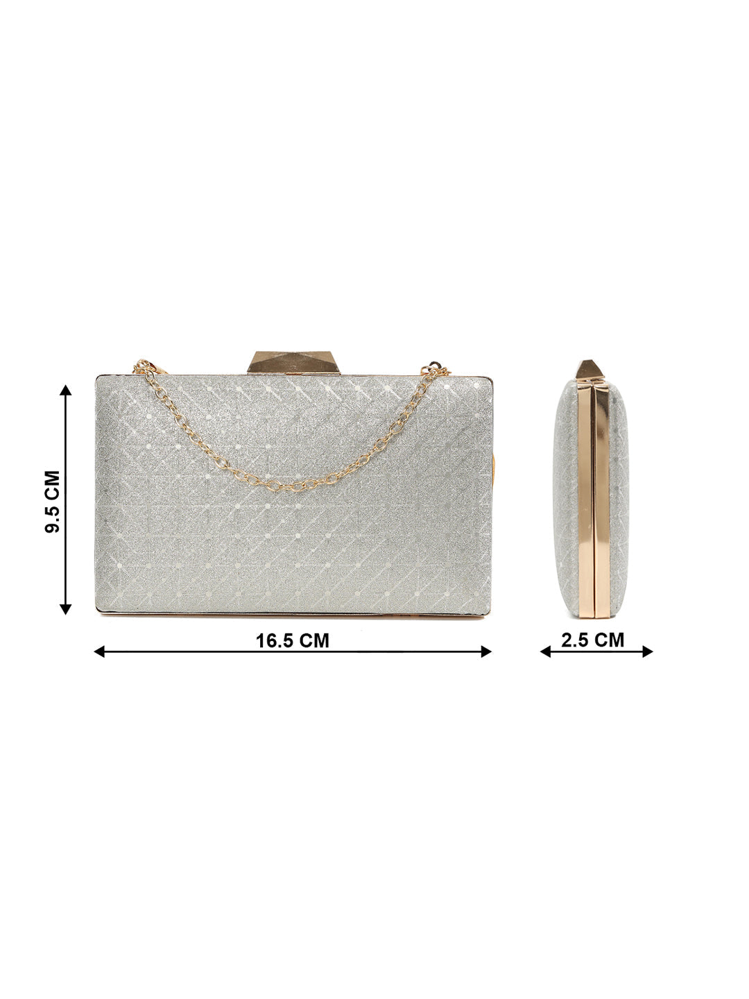 Crusset Textured Box Clutch With Shoulder StrapCL20781