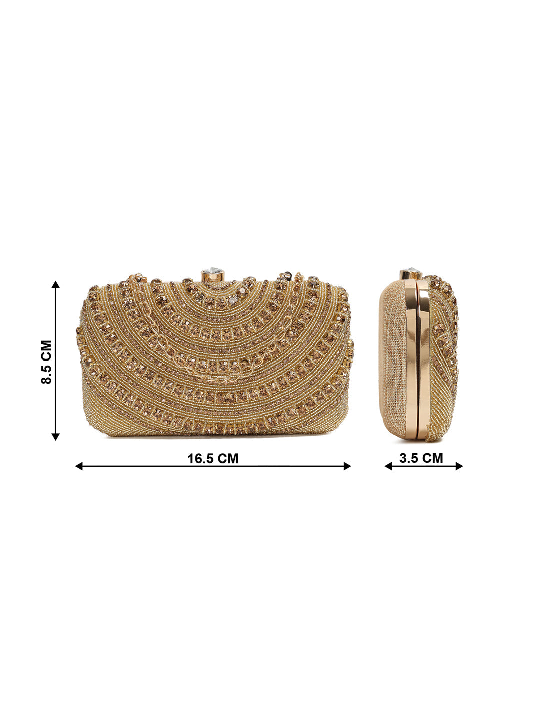 Crusset Embellished Box Clutch With Shoulder StrapCL20775