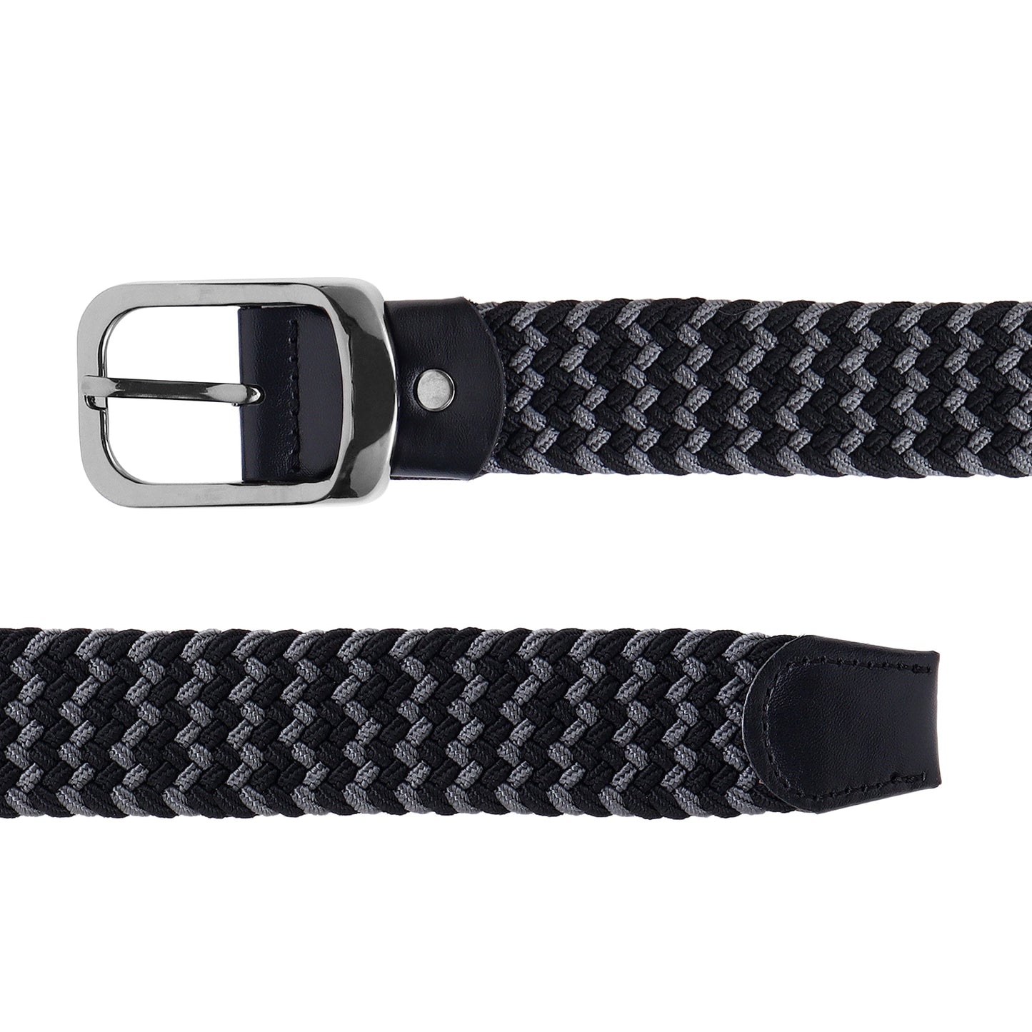 CRUSSET Unisex Black & Grey Braided BeltCI5620