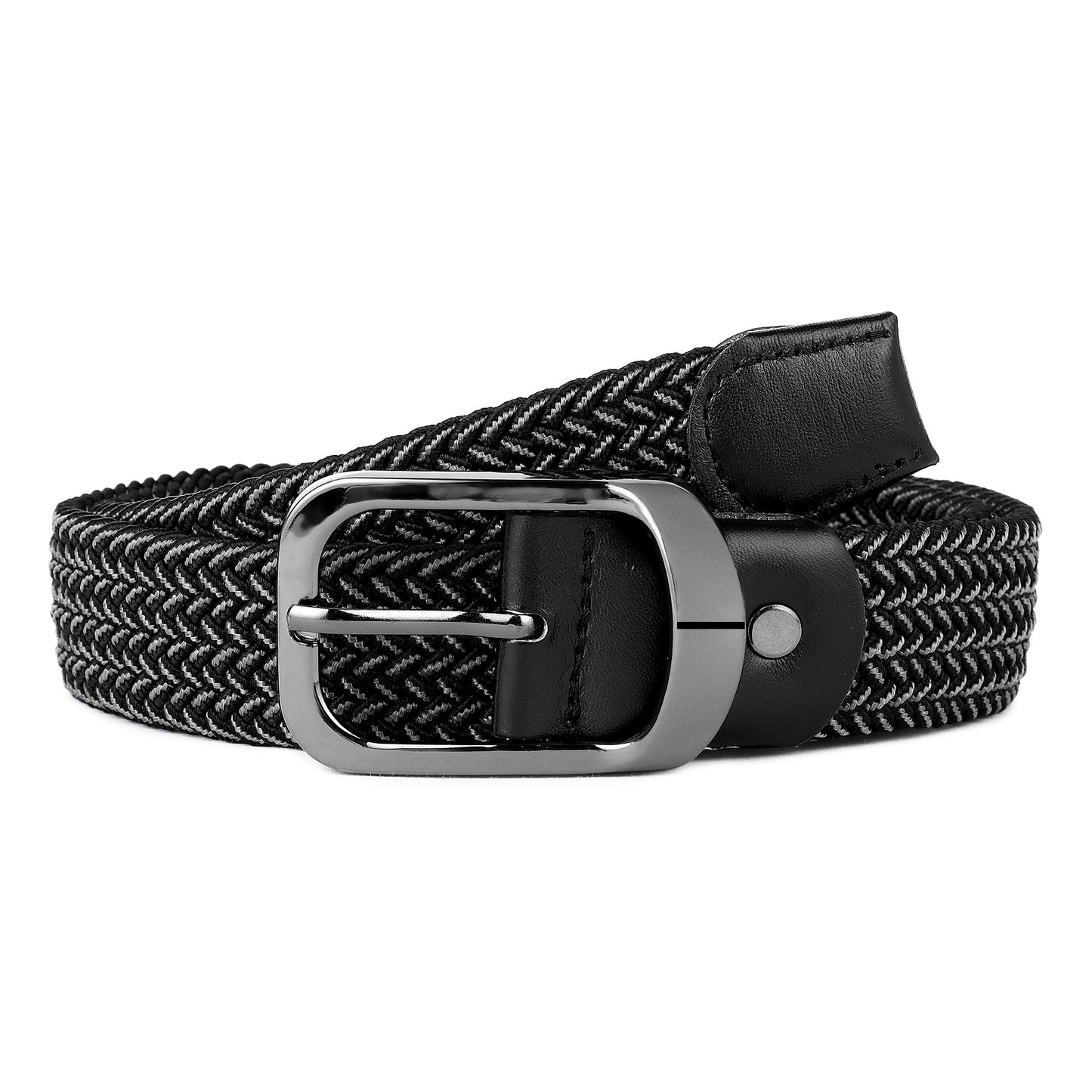CRUSSET Unisex Black Mix Braided BeltCI5618