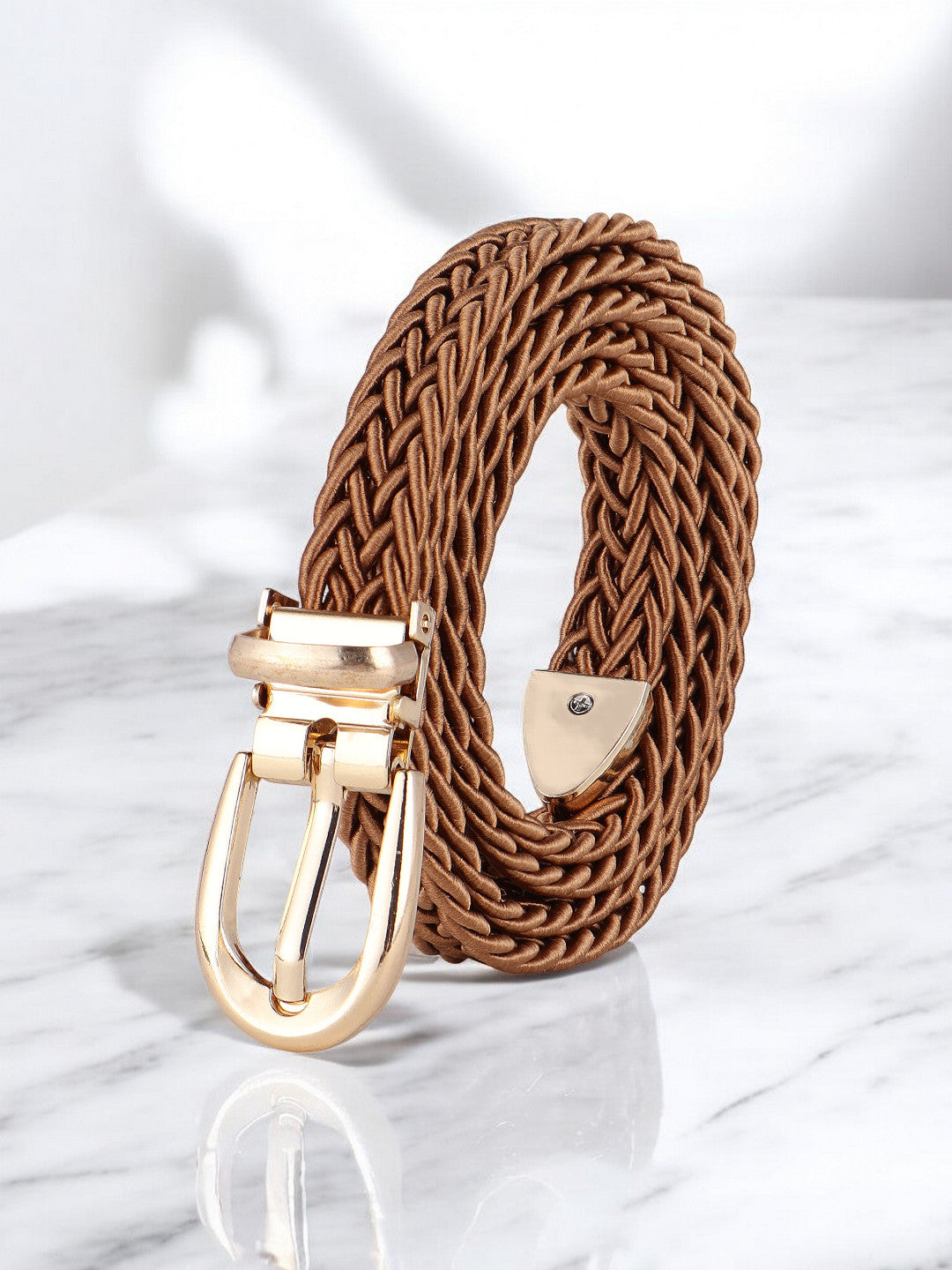 CRUSSET Women Braided Slim BeltCI5627
