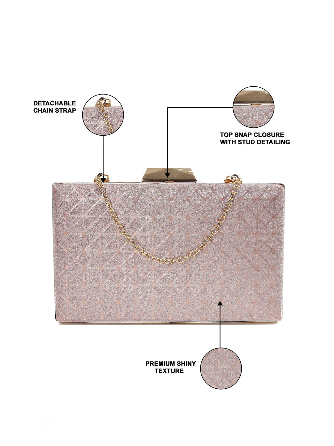 Crusset Textured Box Clutch With Shoulder StrapCL20780