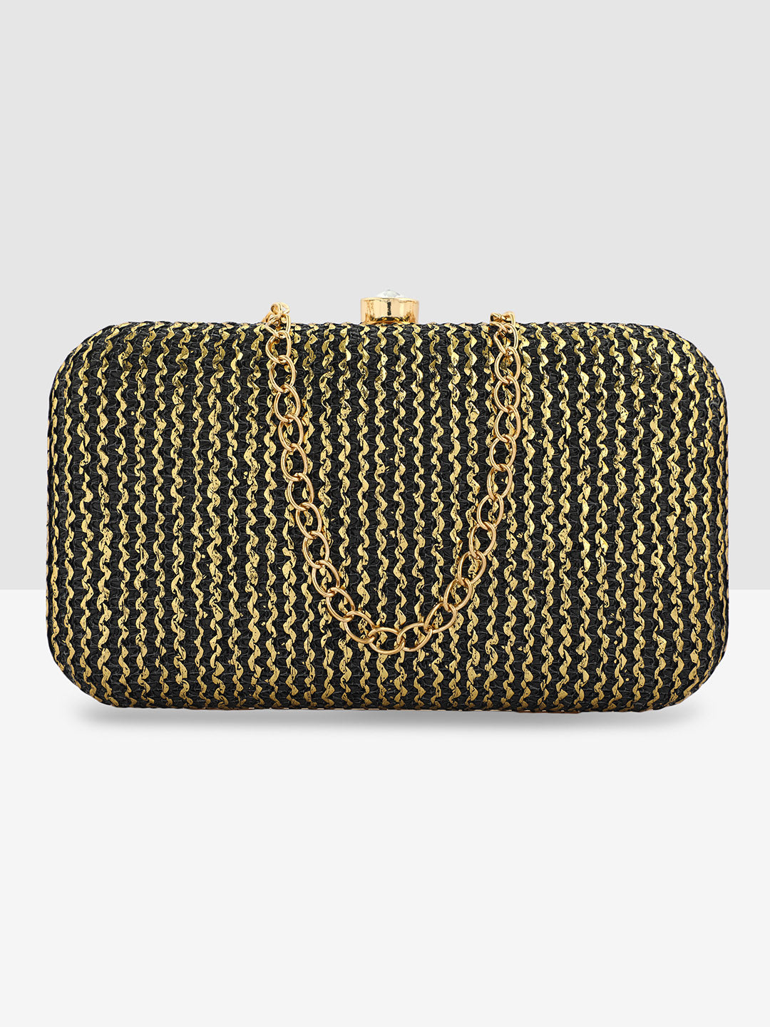 Black Purse with Embellishments and Embroidery