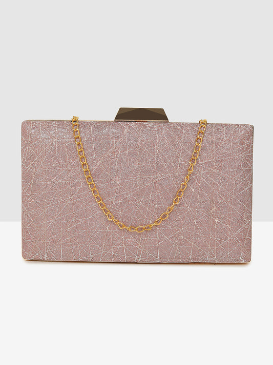 Pink Sparkle Frame Clutch