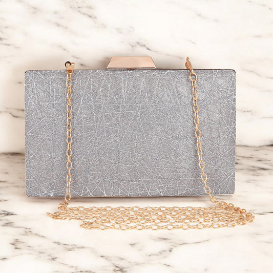 Crusset Women's Glitz Framed Clutch | Ladies Gold Purse Handbag with Detachable Chain Sling Strap CL20737