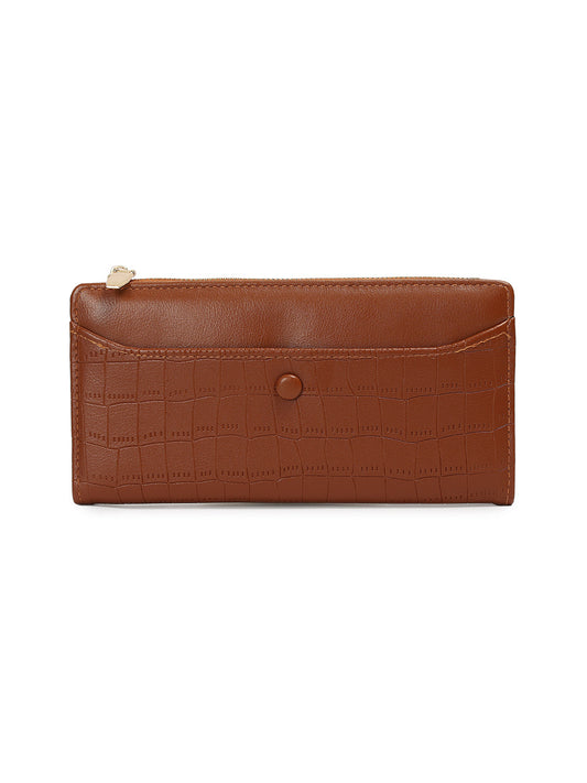 Crusset Wallet for Women â€“ Faux Leather Ladies Purse with Button Closure | Large Two Fold Textured Womenâ€™s Wallet CW20757