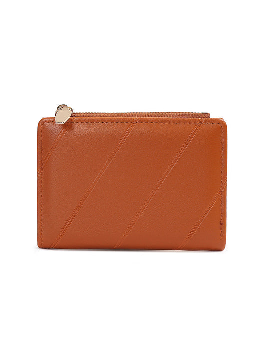 Crusset Wallet for Women â€“ PU Ladies Purse with Button Closure | Two Fold Textured Womenâ€™s Wallet CW20762