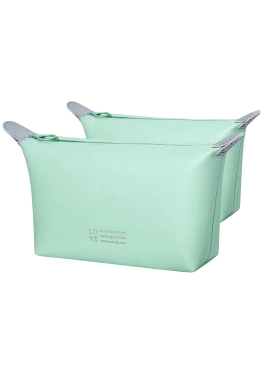 CRUSSET Set of 2 Unisex Solid Waterproof Vanity Bag Travel AccessoryCL20749