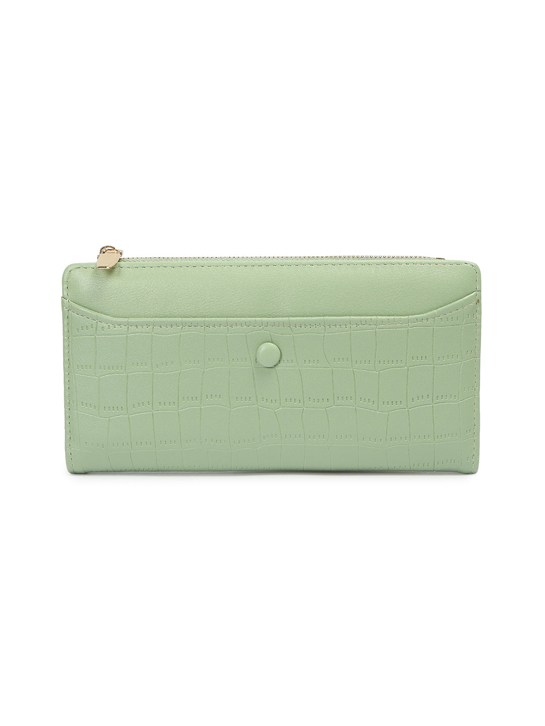 Crusset Wallet for Women â€“ Faux Leather Ladies Purse with Button Closure | Large Two Fold Textured Womenâ€™s Wallet CW20758