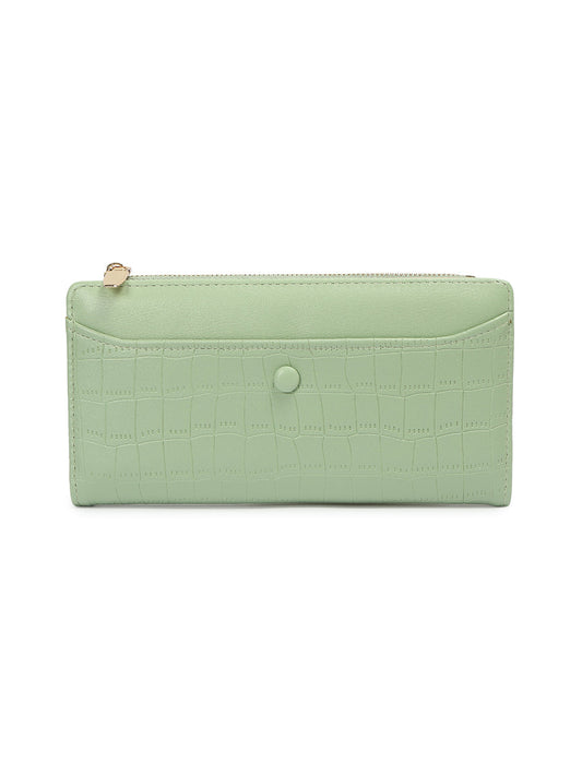 Crusset Wallet for Women â€“ Faux Leather Ladies Purse with Button Closure | Large Two Fold Textured Womenâ€™s Wallet CW20758